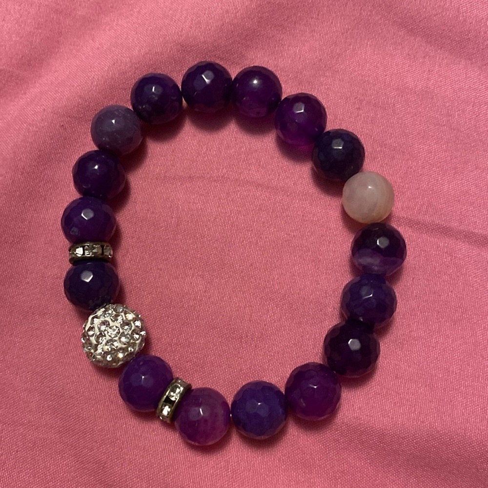 Deep purple beaded bracelet